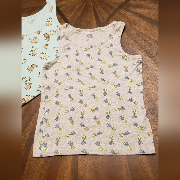 Floral and Pineapple Kids Tank Tops Cherokee And Falls Creek Size 10/12 - Picture 12 of 16